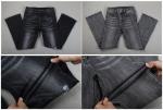 Cotton Power Stretch Dark Black Jeans Denim Fabric For Skinny Leggings Women Men