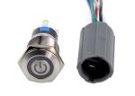 Selflocking Waterproof IP65 16mm Anti Vandal Push Button Switch