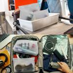 Toiletry bags, Soft Plastic Travel Makeup Cosmetic Bags, Zipper Closure Design,