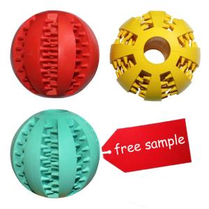Quality Dog Chew Toys Tpr Rubber Puppy Treat Toy Ball Feeding Ball for Pet in Light wholesale