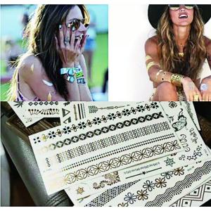 Quality Gold Metallic Matte Lamination Body Tattoo Sticker wholesale