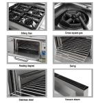 Gas 4 Range Stove With Oven SS304 Hotel Kitchen Equipment Type LPG/Natural Gas