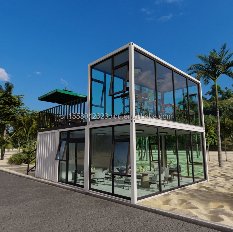 Galvanized Steel Bending Frame Movable Shipping Container Shops Bar Container Mobile Coffee Shop Contains House Prefab
