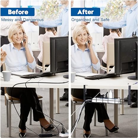 Office Electric Wire Organizer Tray Non-folding Rack for Hassle-free Wire Management