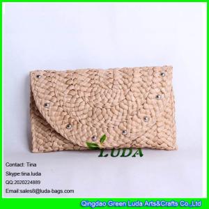 Quality LUDA Metallic mushroom nail straw handbags Envelope straw evening clutch bag wholesale