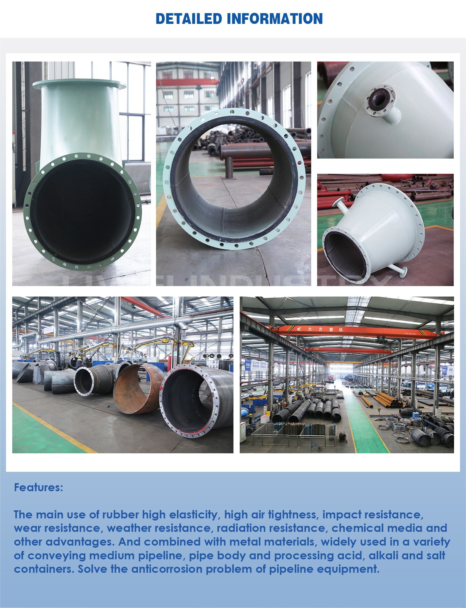 Excellent High Temperature Resistance Rubber Lined Pipe with MTC Certifications