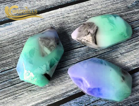 Custom Organic Gemstone Soap Handmade Rocks BATH Soap Natural Aloe Vera
