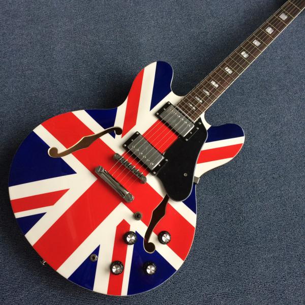 Hollow body Jazz electric guitar, British flag Rosewood Fingerboard electric