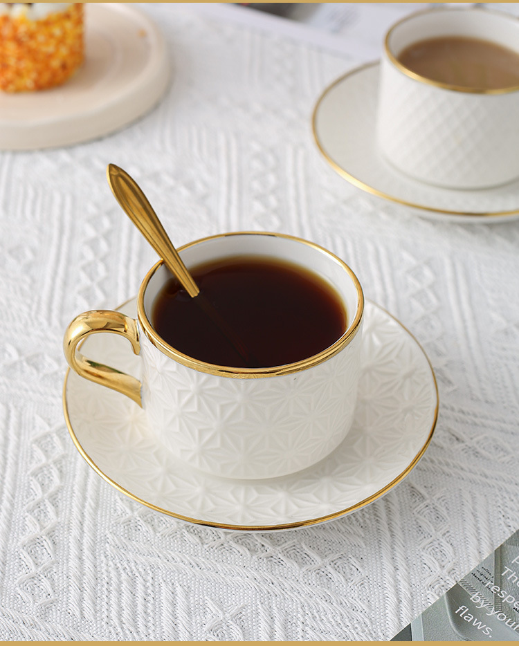 Packaged in Box Luxury White Tea Set with Elegant Bamboo Mugs and Modern Ceramic Cups
