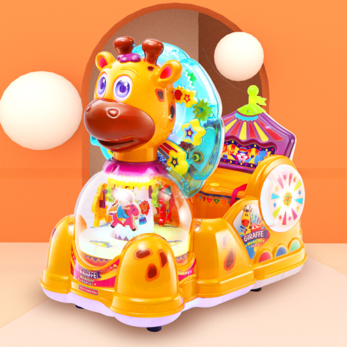 Factory direct selling plastic giraffe kiddy rides for kidde game machine centers park