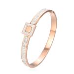 Durable 14 Karat Gold Rhinestone Bracelet Light Luxury Square Rhinestone Bangle