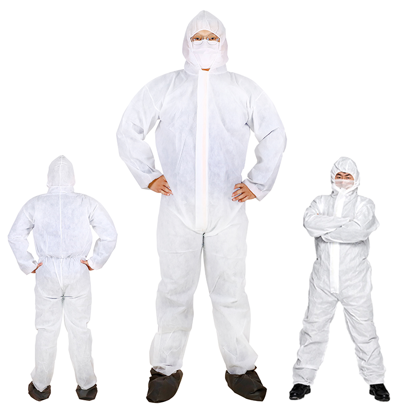 1 Or 2 Ways Zip PP Non Woven Coverall Medical Disposable Polypropylene Coveralls