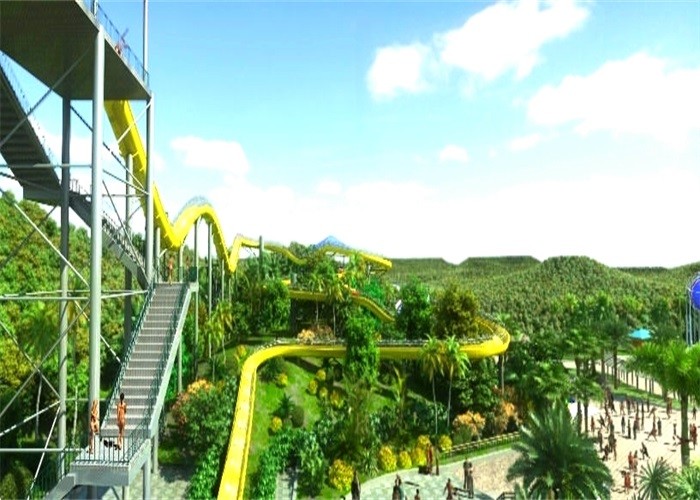 Mix Color Custom Fiberglass Water Slides For Adults