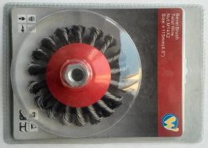 Quality 115mm M14 Bevel Brush Knot Wire Steel Wire Brush for Weld Cleaning Rough Surface wholesale