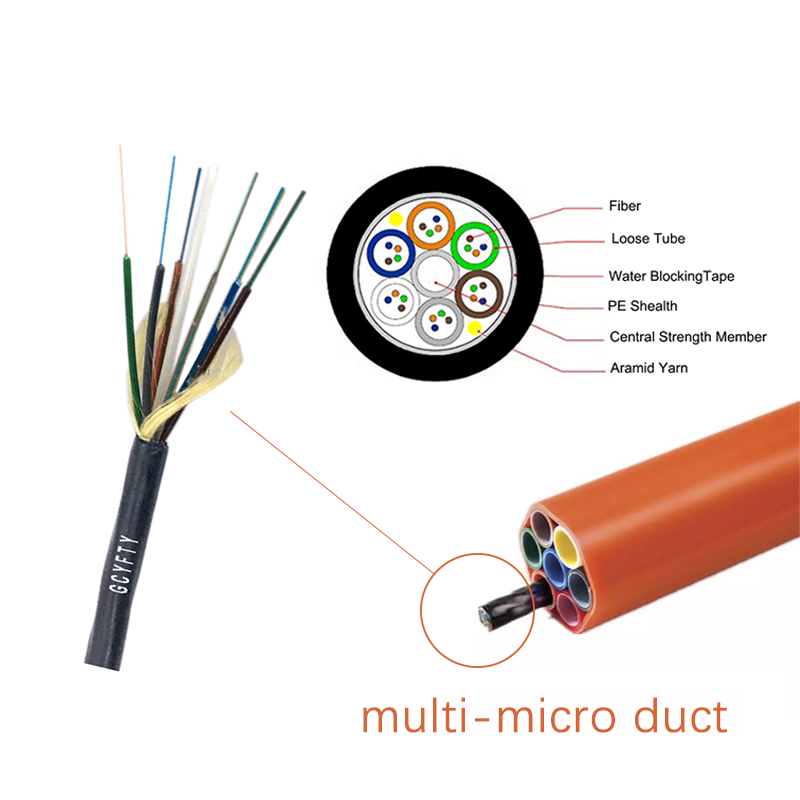 2-288 Optical Fiber Cable , Air Blown Micro Cable With HDPE Sheath