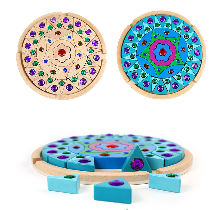 Creative Rainbow Building Blocks Mandala Diamond Wisdom Assembly Game