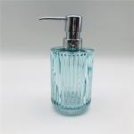 Vertical Stripe Design Glass Bathroom Accessories Set Modern Round Shape