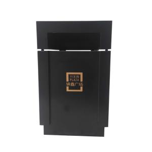 Quality Square 15gal Single Steel Outdoor Trash Can With Logo wholesale