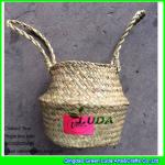 LUDA fashion handmade natural seagrass made straw bottle basket