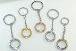 2014 New 316L Stainless Steel CNC Prong Setting CZ Crystal Stones Key Chain