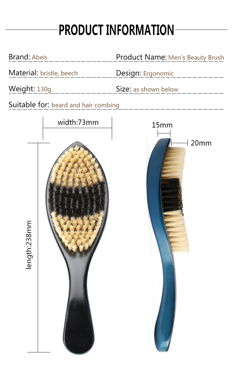 Boar Bristle Long Handle360 Wave Brush Hard Custom Logo Hair Brush For Men