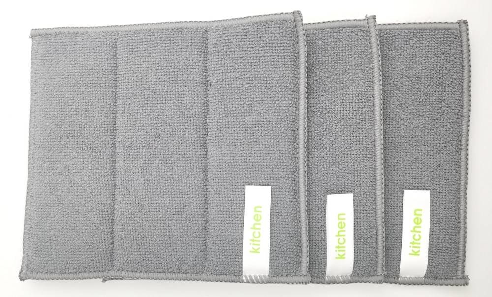 Kitchen Scouring Sponge Microfiber Cleaning Pad Cloth Green For Dish Washing