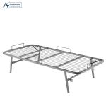 Extented Iron Net Wheel Collapsible Metal Bed Frame , Foldable Metal Single Bed
