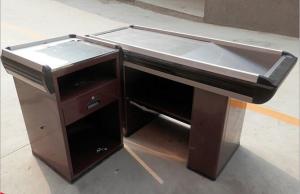 Quality Modern Shop Stainless Steel Express Supermarket Checkout Counter / Reception Desk wholesale