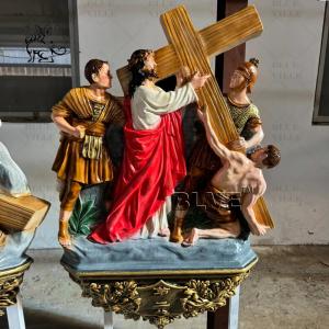 Quality Bronze Jesus Statues 14 Station Sculpture Resin Fiberglass Catholic Religious Church Christian Custom Size wholesale