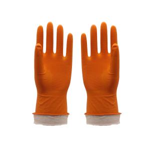 Quality Multi Purpose Flock Lined Latex Gloves , Cotton Lined Dishwashing Gloves wholesale