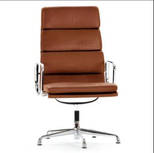 Quality Sophisticated Soft Pad Office Chair / Brown Leather Desk Chair Customized Design wholesale