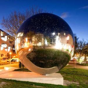 Quality H245cm Hollow Sphere Stainless Steel Sculpture For Outdoor Decoration wholesale