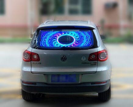 Cheap Transparent Car Rear Window LED Display 9-36V Input Wireless Programmable for sale