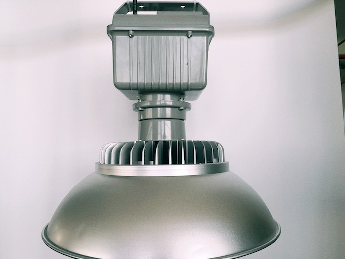 Integrated LED Light Fixture Hoist Lowering System for School