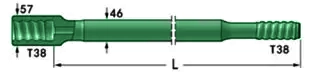 Extention T38 Thread DTH Drill Pipe Rods Male Male Connection 4
