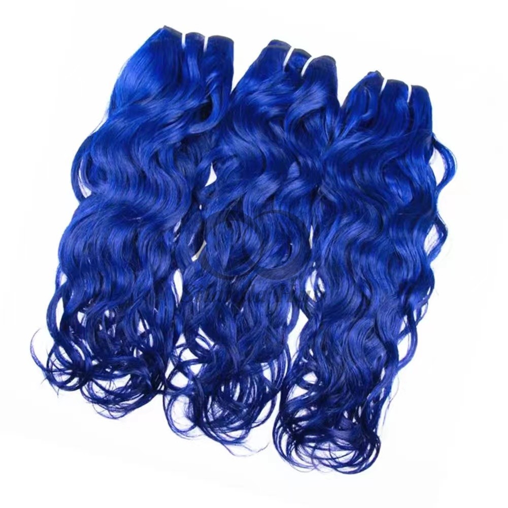 Blue Water Wave Remy Human Hair Bundles Sew In Weave Bundles Brazilian Bundle Deals