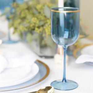 Quality 405ml 15oz Plastic Wine Goblet With Gold Rim For Party wholesale