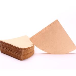 Quality 40 Pcs Cone Shaped Wood Pulp Coffee Filter Paper For Drip Coffee Filter wholesale
