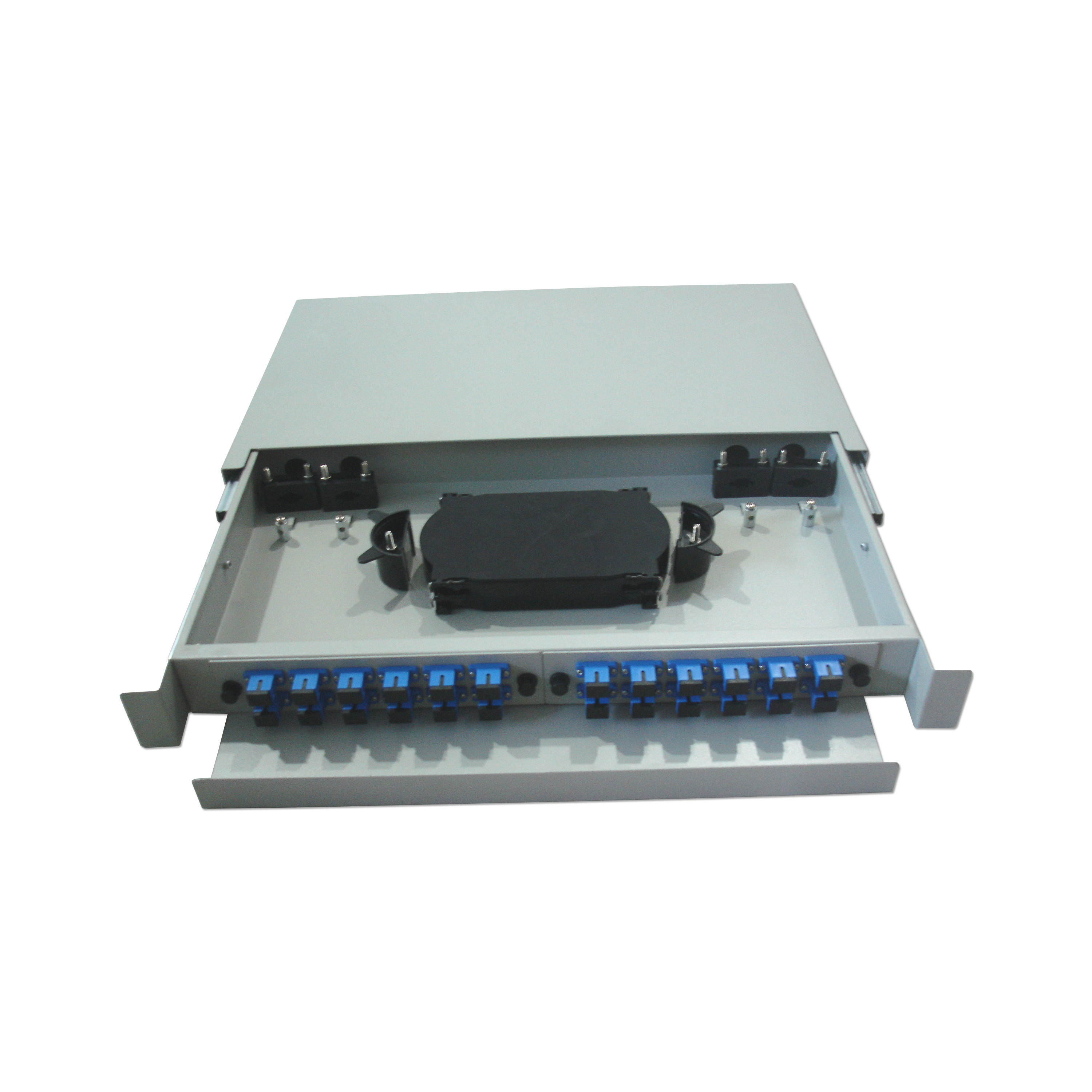 24 SC 19inch Fiber Optic Termination Box 1U Sliding Panel