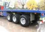 13000 Mm Length Flatbed Semi Trailers / Container Trailer Mechanical Suspension