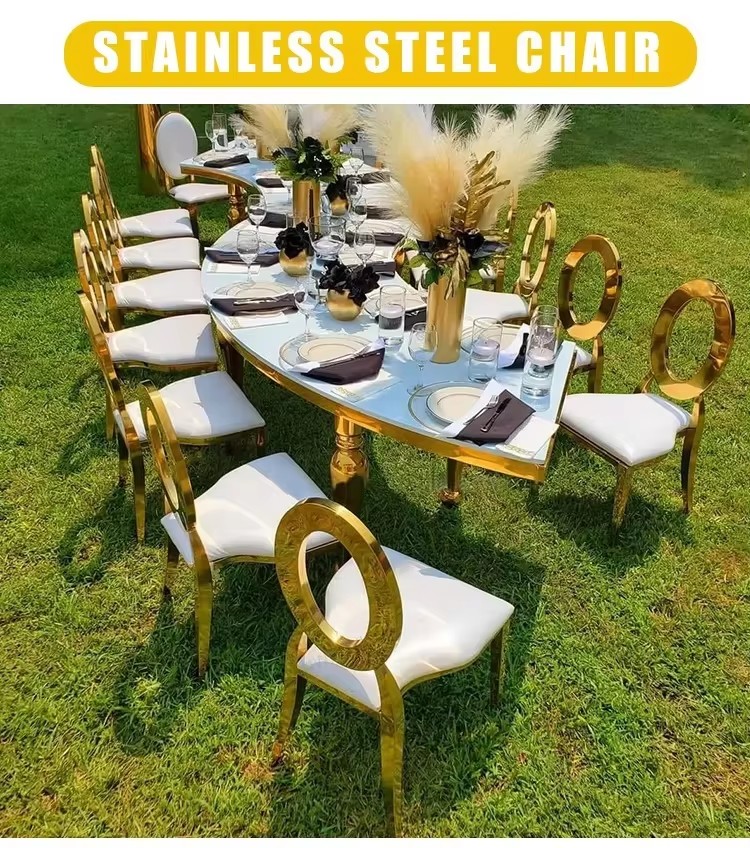 Metal Round Back Cushion Seat Banquet Chairs For Wedding Events At Hotels Restaurants