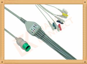 Quality Spacelabs ECG Patient Cable 17 Pin One Piece 5 Leads Grabber IEC wholesale