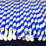 Earth Friendly Paper Spoon Straws Non Toxic Disposable Blue Paper Straws
