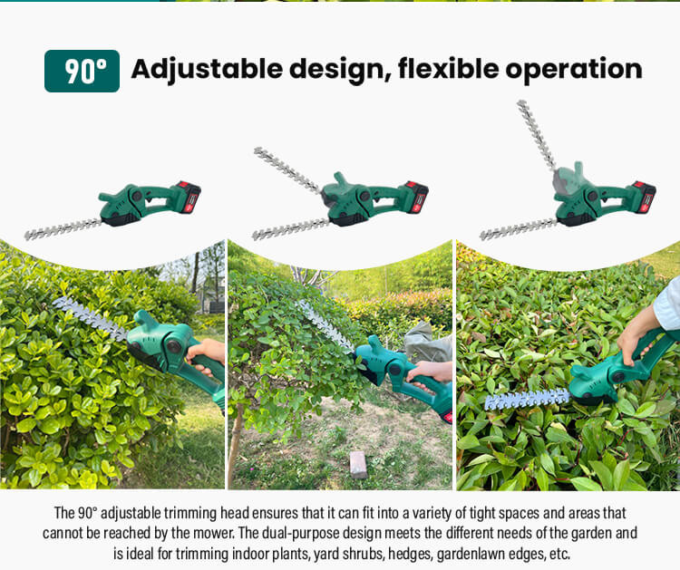 Effortless Gardening Lithium-Powered Hedge Trimmer With Replaceable Grass Cutter Blades