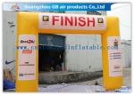 Yellow Inflatable Finish Arch With Blower 0.6mm PVC Tarpaulin