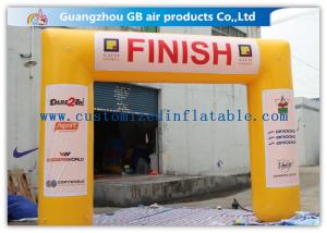 Quality Yellow Inflatable Finish Arch With Blower 0.6mm PVC Tarpaulin wholesale