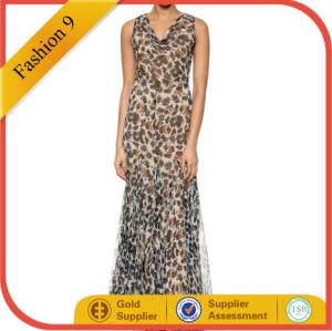 Quality Women Floor Length Crinkled, patterned Chiffon Maxi Dress wholesale