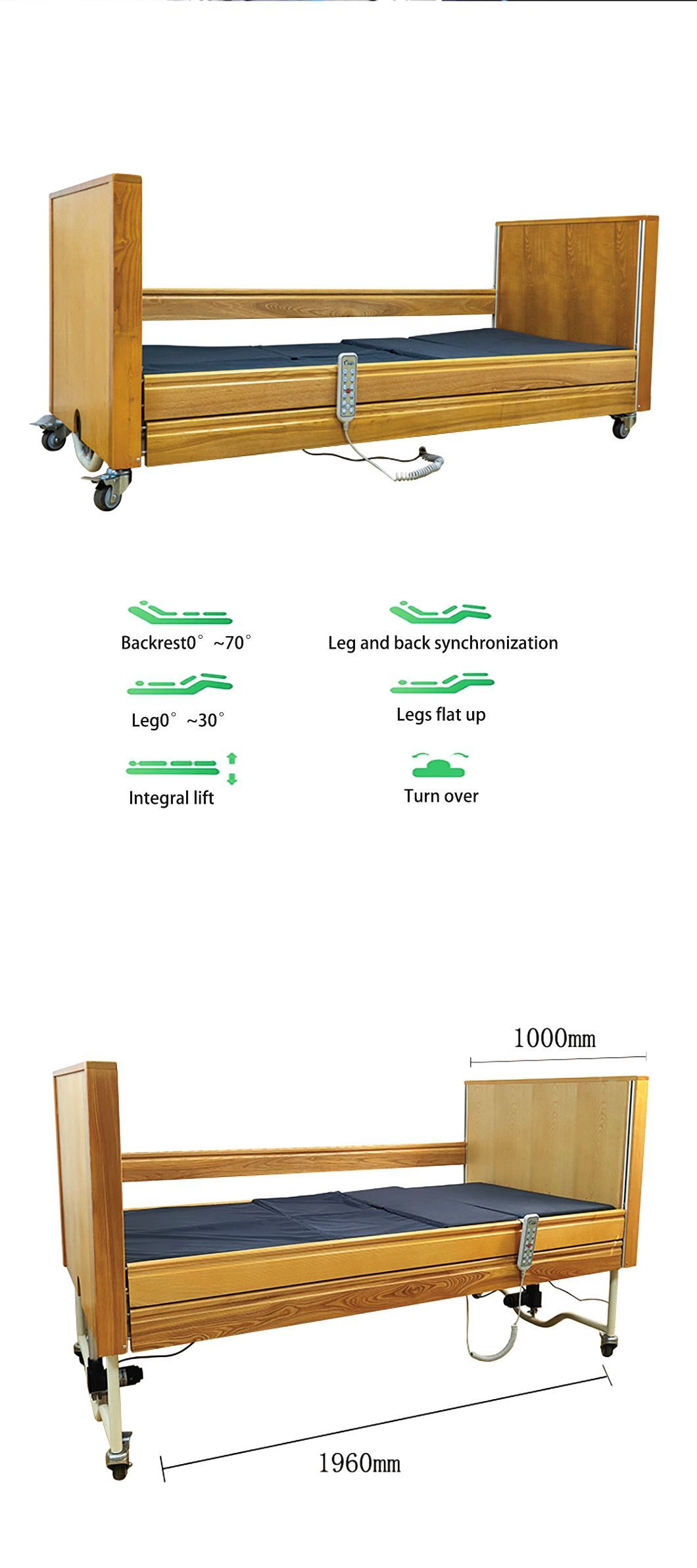 Adjustable Multi-Function Bed for Seniors&prime; Recovery and Relaxation