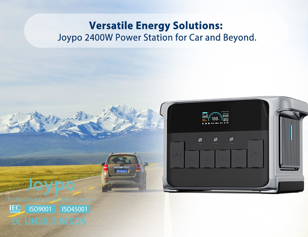 Joypo 2kWh Outdoor Battery Power Station Support 12V 24V Car Charger Input and Multiple Output