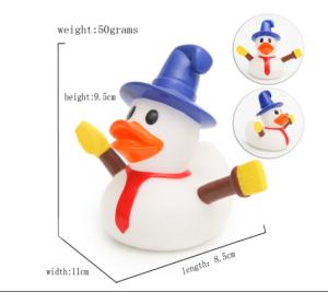 Quality Snowman Shape Rubber duck Funny Christmas Themed Rubber Ducks For Holiday Decoration Outdoor wholesale